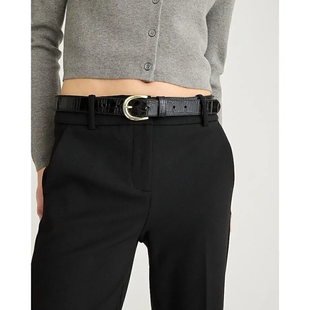 J Crew 365 Womens Cameron Pant Sz 2 Black Slim Cropped 4 Season Stretch Preppy